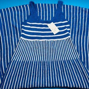 A New Day Women's Maxi Sweater Dress Blue/Cream Striped Sweater Dress